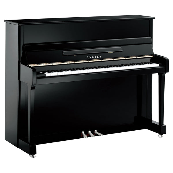 Yamaha P116 Upright Piano - Polished Ebony with Chrome Fittings