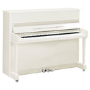 Yamaha P116 Upright Piano - Polished White with Chrome Fittings