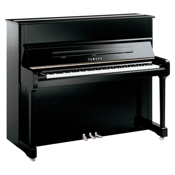 Yamaha P121 upright piano - Polished Ebony with Chrome Fittings