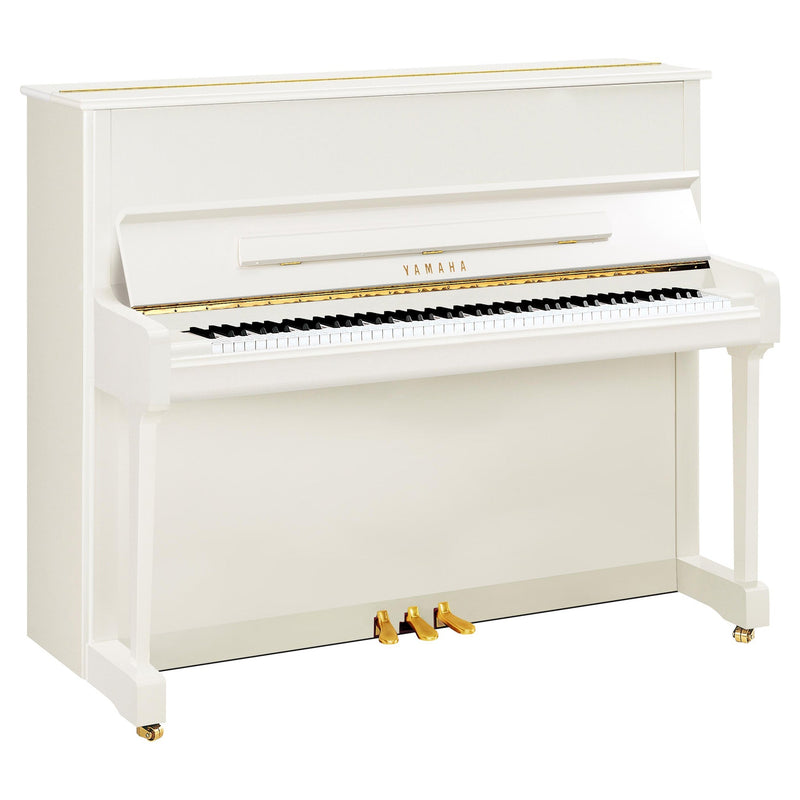 Yamaha P121 upright piano - Polished White