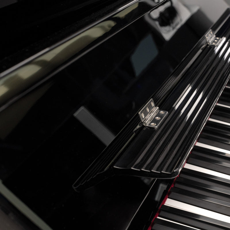 Yamaha P121 upright piano - Polished Ebony with Chrome Fittings