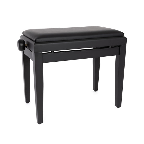 Stagg height adjustable piano stool- black with black vinyl seat