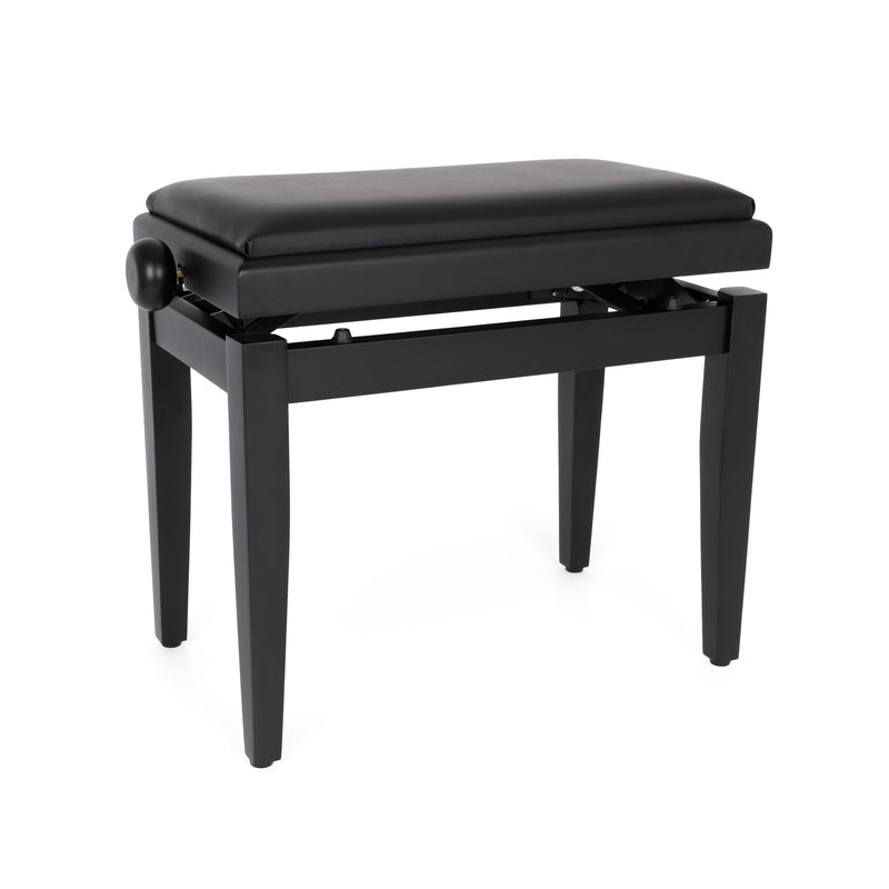 Stagg height adjustable piano stool- black with black vinyl seat