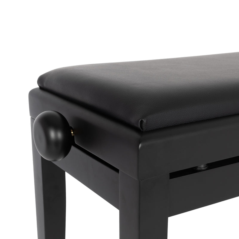 Stagg height adjustable piano stool- black with black vinyl seat