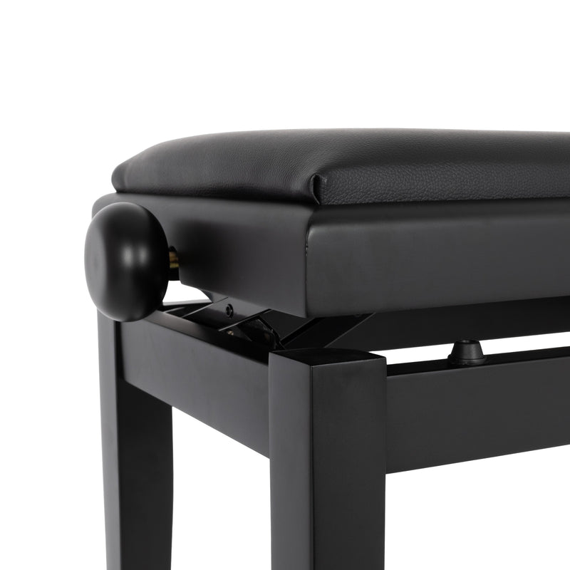 Stagg height adjustable piano stool- black with black vinyl seat