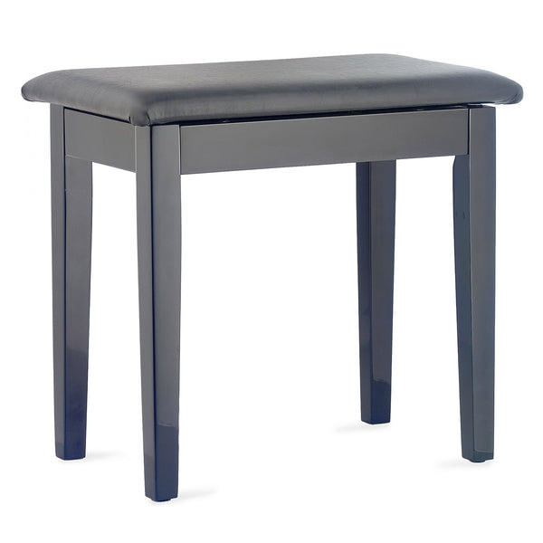 Stagg fixed height piano stool with music storage - Black Gloss