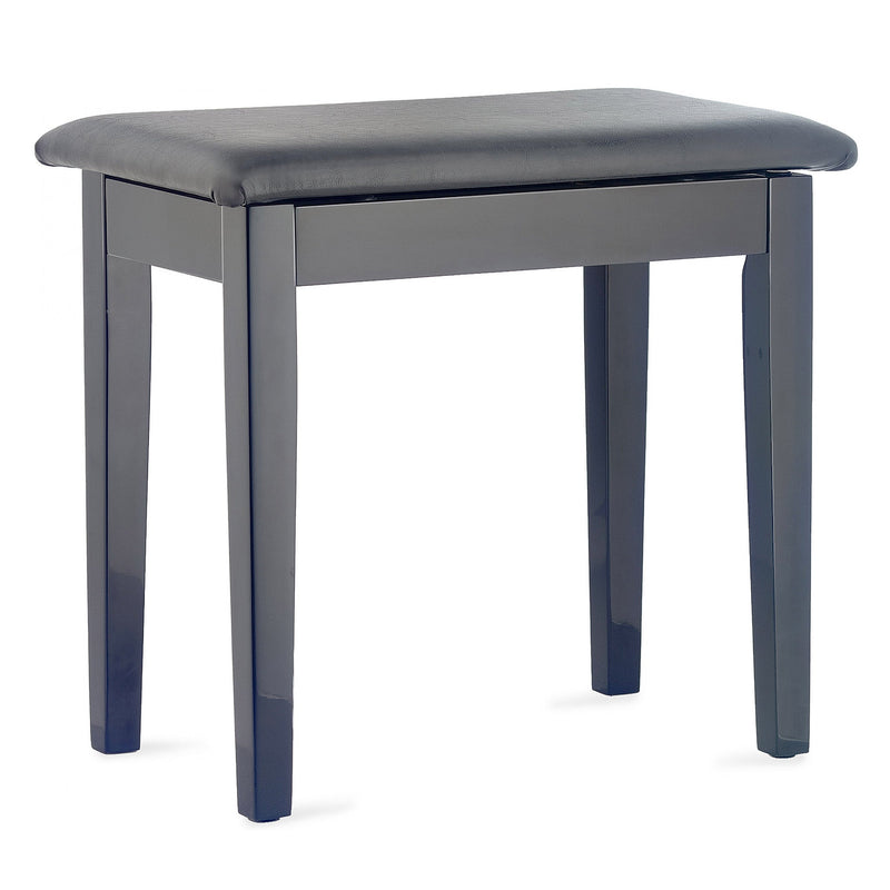 Stagg fixed height piano stool with music storage - Black Gloss