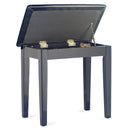 Stagg fixed height piano stool with music storage - Black Gloss