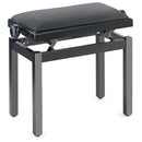 Stagg Pbf39 Height Adjustable Piano Stool - Polished Black, With Black Dralon Seat