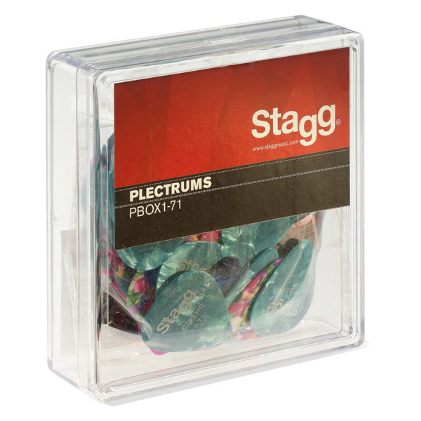 Stagg pack of 100 0.71mm gauge guitar picks - various colours