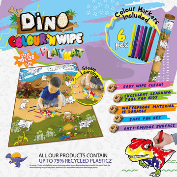 Colour and Wipe Dinosaur Play Mat (120x90cm)