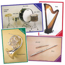 Complete set of 32 posters - musical instrument families series