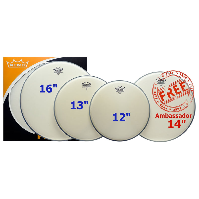 Remo Ambassador Pro Pack Coated Drum Skins - 12"/13"/14"/16"