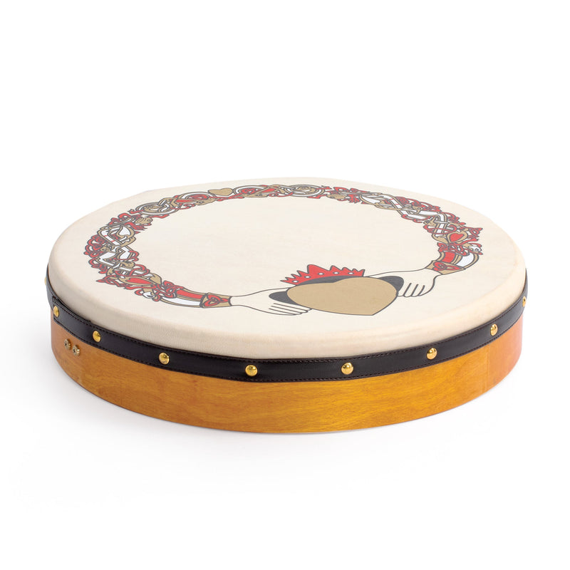 Percussion Plus bodhran 18" Claddagh with bag, tipper and DVD