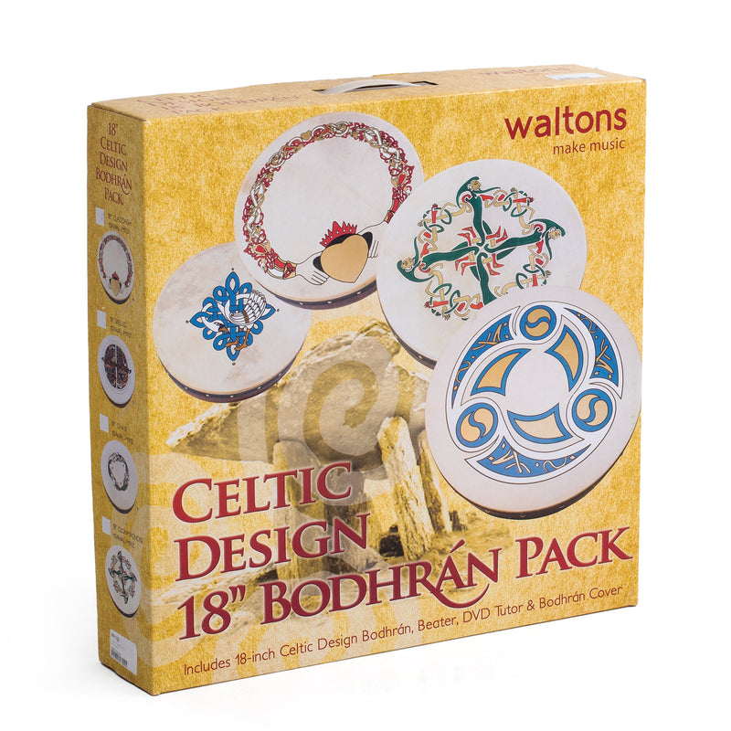 Percussion Plus bodhran 18" Claddagh with bag, tipper and DVD