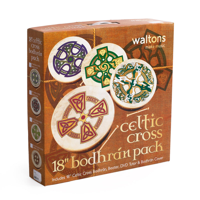 Percussion Plus bodhran 18" Brosna Cross with bag, tipper and DVD