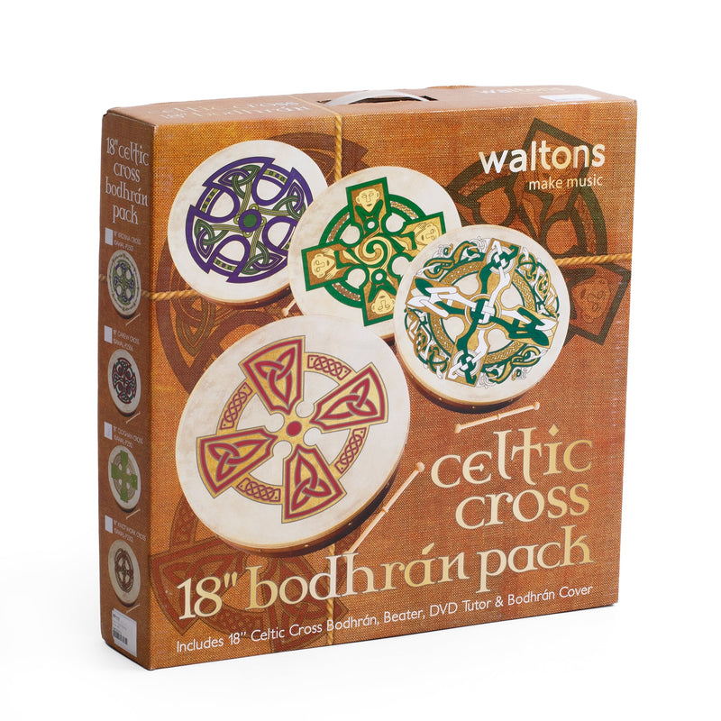 Percussion Plus bodhran 18" Cloghan Cross with bag, tipper and DVD