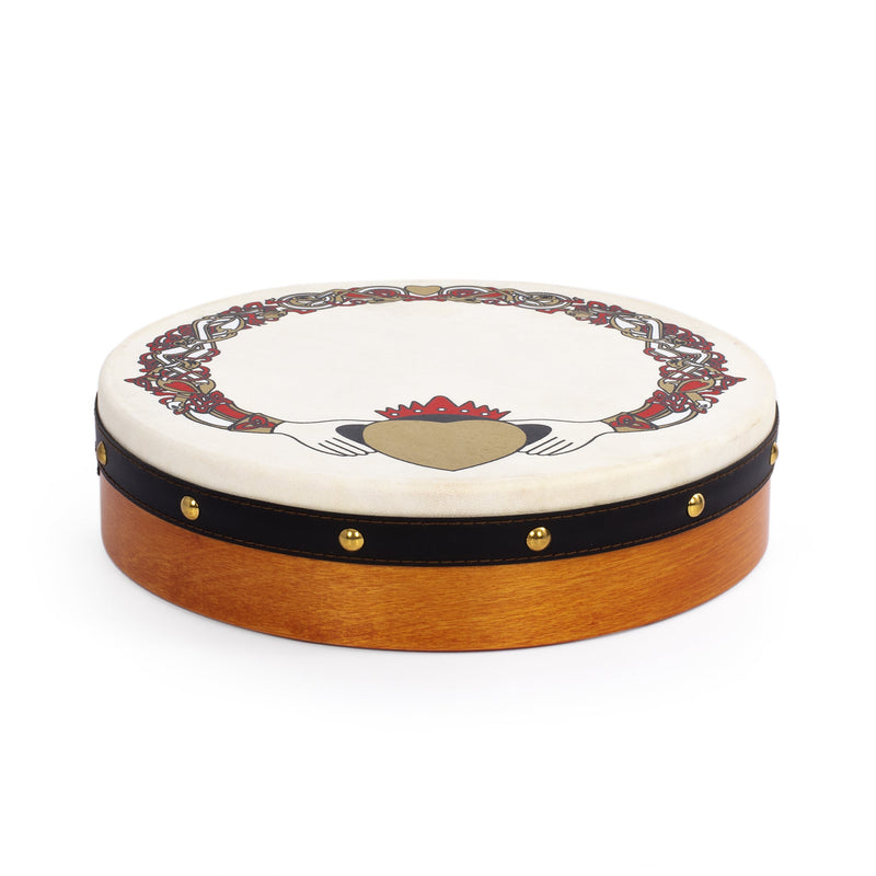 Percussion Plus bodhran 12" Claddagh with tipper and DVD