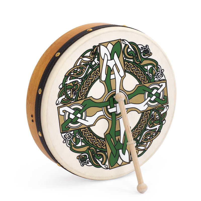 Percussion Plus bodhran 12" Gaelic Cross with tipper and DVD