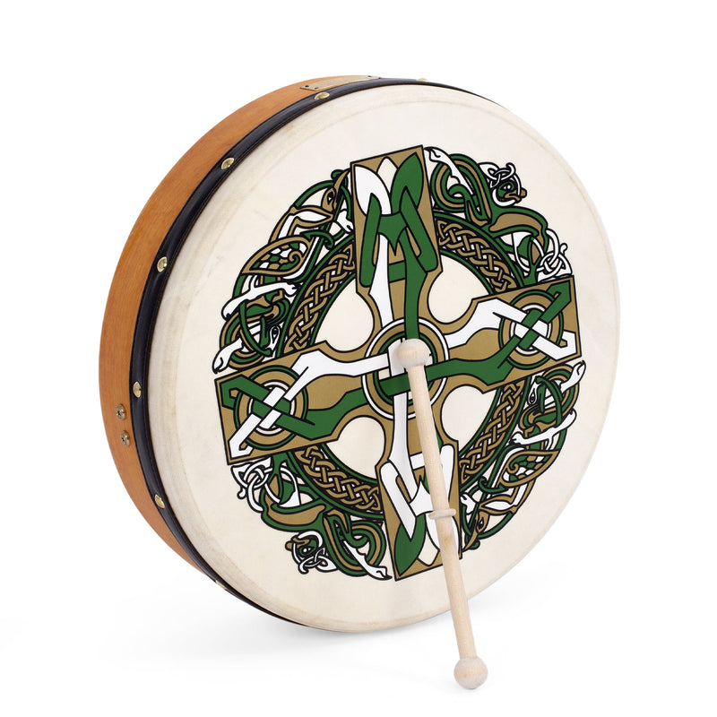 Percussion Plus bodhran 15" Gaelic Cross with bag, tipper and DVD