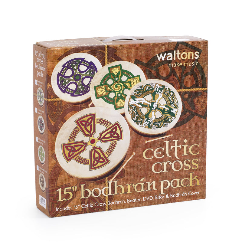 Percussion Plus bodhran 15" Brosna Cross with bag, tipper and DVD