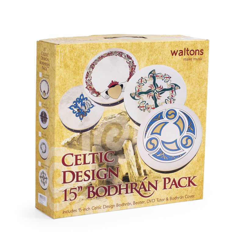 Percussion Plus bodhran 15" Claddagh with bag, tipper and DVD