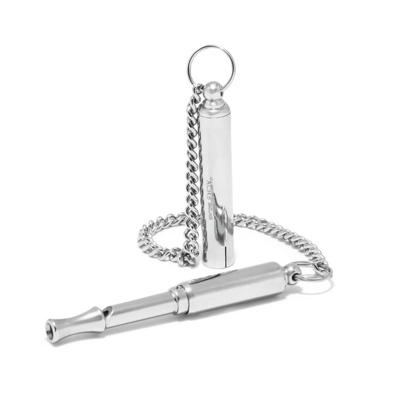 Acme 'Silent' brass dog whistle - nickel plated