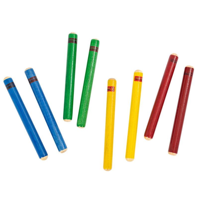 Percussion Plus Claves - Pack Of 4 In Mixed Colours
