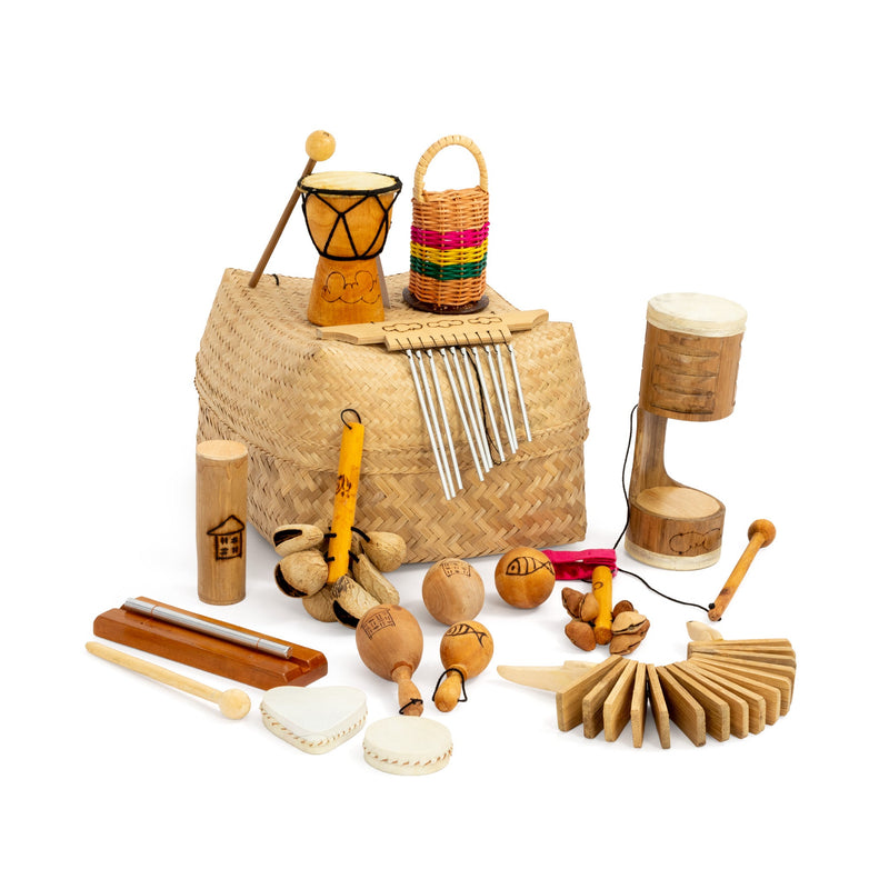 Percussion Plus Honestly Made little hands basket - 15 instruments
