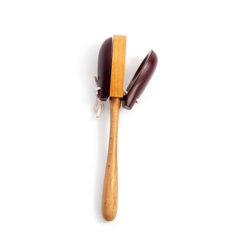 Percussion Plus wooden castanets with handle