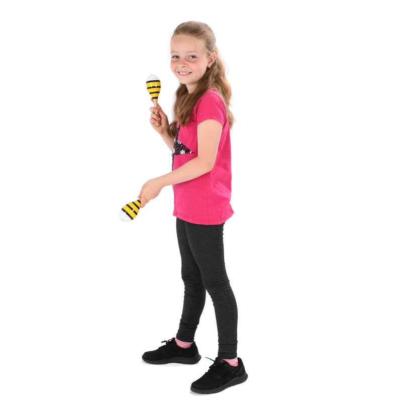 Percussion Plus Wooden Bug Maracas - Yellow Bee
