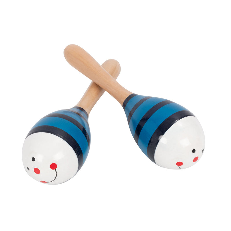 Percussion Plus Wooden Bug Maracas - Blue Bee