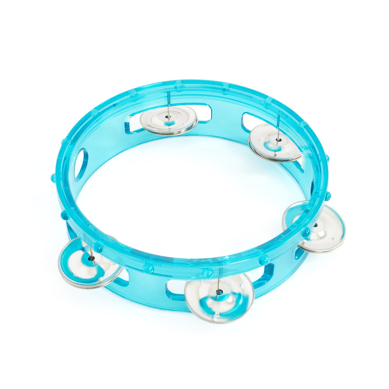 Percussion Plus 6" transparent headless tambourine - Blue
