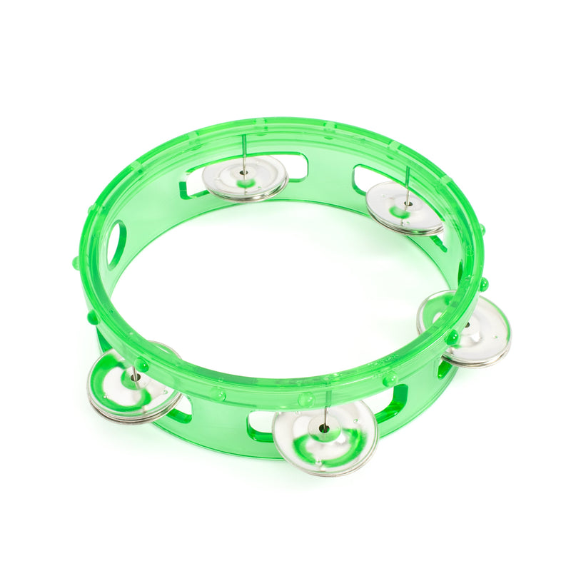 Percussion Plus 6" transparent headless tambourine - Green