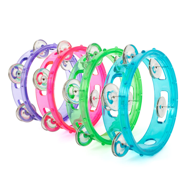 Percussion Plus 6" transparent headless tambourine - Blue