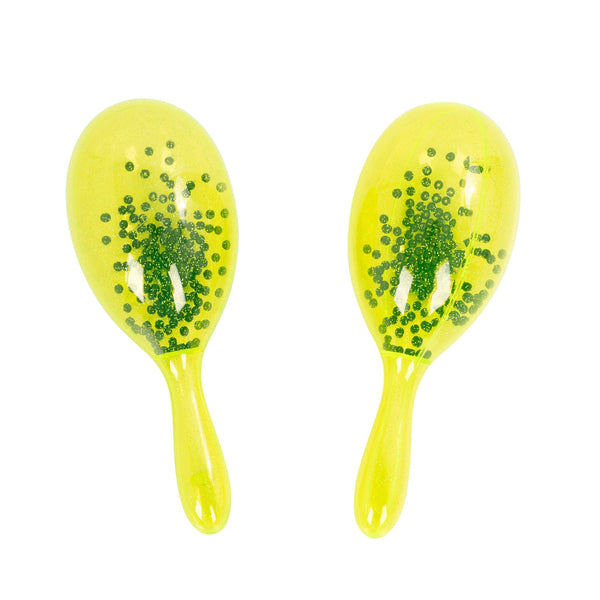 Percussion Plus Transparent Maracas - Yellow Sparkle