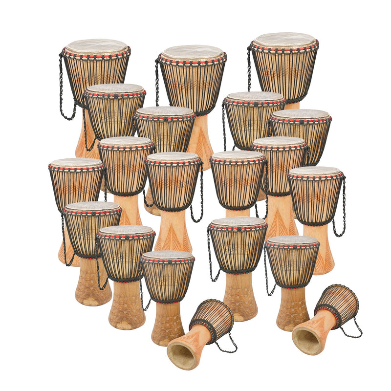 Percussion Plus Ghanaian djembe pack - rope tuned - 20 player pack