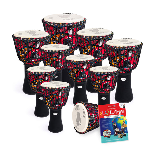 Percussion Plus Slap Djembes - Rope Tuned - 10 Pack