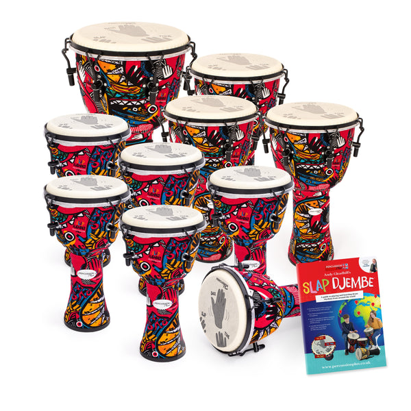 Percussion Plus Slap djembe pack - mechanically tuned - 10 player pack