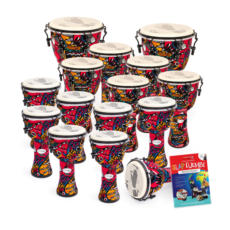Percussion Plus Slap djembe pack - mechanically tuned - 15 player pack