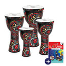 Percussion Plus Carnival Slap Djembe mixed 4 pack - pre-tuned
