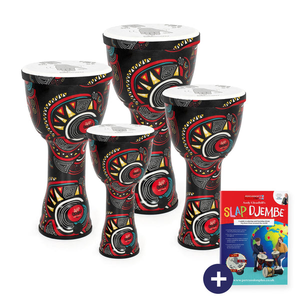 Percussion Plus Carnival Slap Djembe mixed 4 pack - pre-tuned
