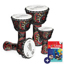 Percussion Plus Carnival Slap Djembe mixed 4 pack - rope tuned