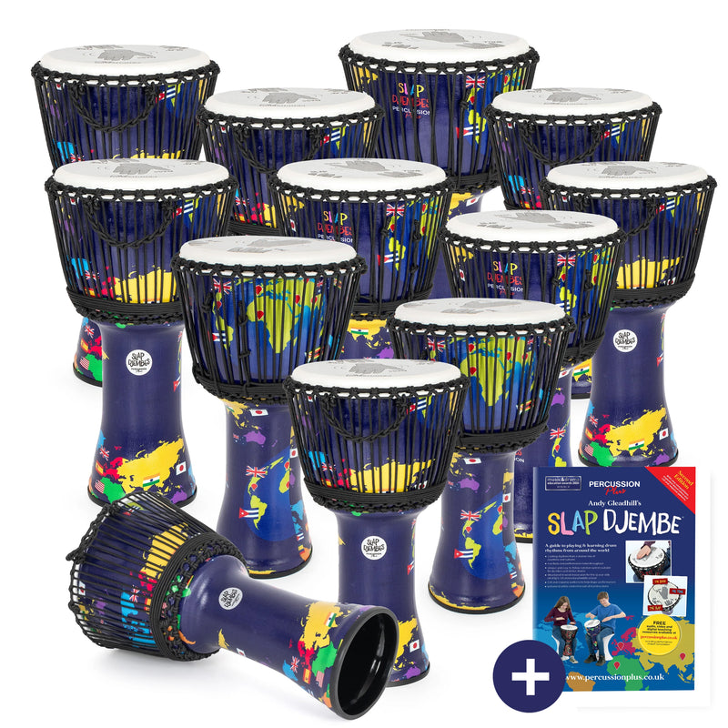 Percussion Plus World Slap Djembe secondary 12 pack - rope tuned