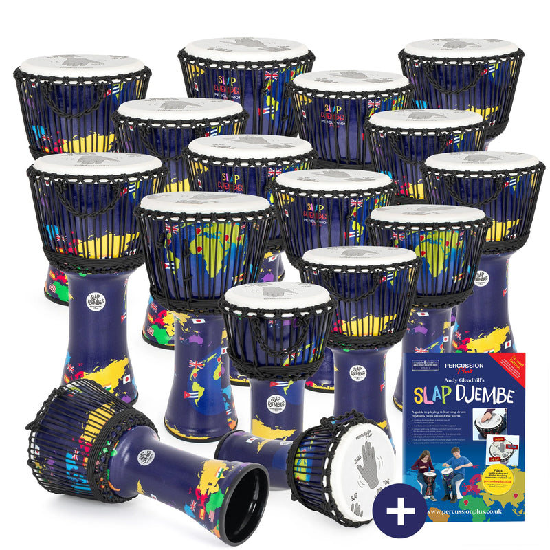 Percussion Plus World Slap Djembe secondary 16 pack - rope tuned