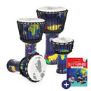 Percussion Plus World Slap Djembe mixed 4 pack - rope tuned - A1