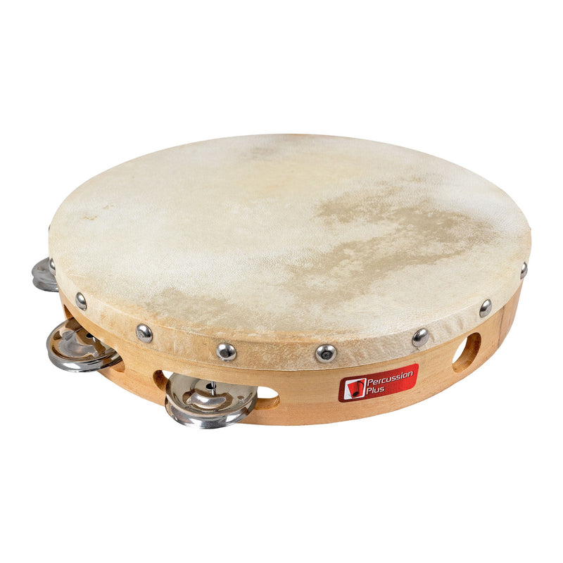Percussion Plus Wood Shell Tambourine - 10"