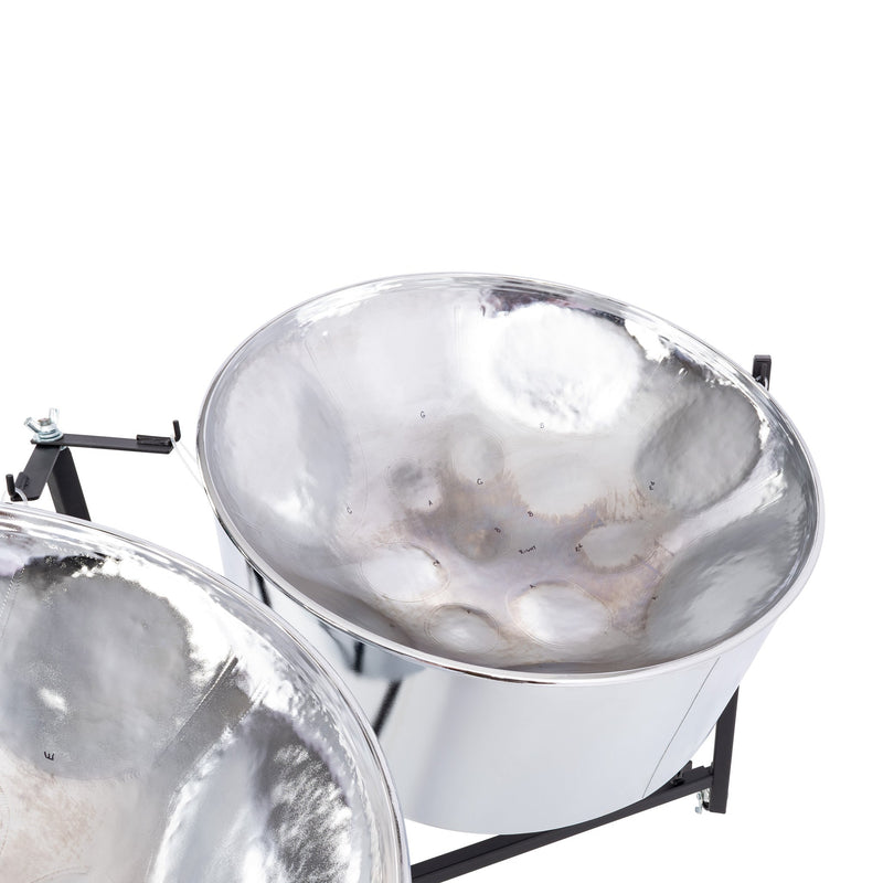 Percussion Plus Import Series Double Second Steel Pans, Chrome Finish