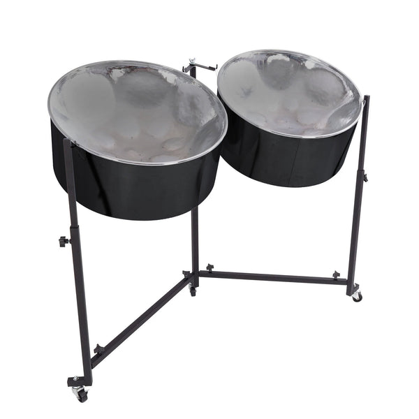Percussion Plus Import Series Double Guitar Steel Pans, Chrome Finish