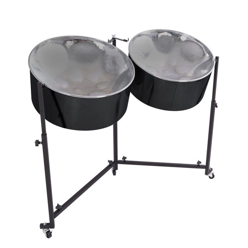 Percussion Plus Import Series Double Guitar Steel Pans, Chrome Finish
